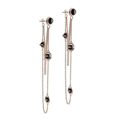 The Alexis Black Onyx Drop Earrings 18K Gold