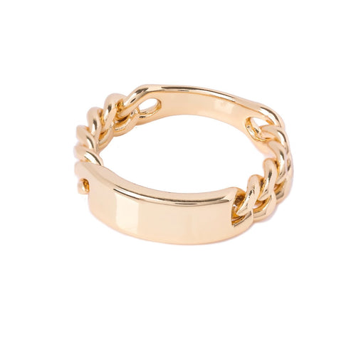 The Anice Bar and Chain Ring Gold