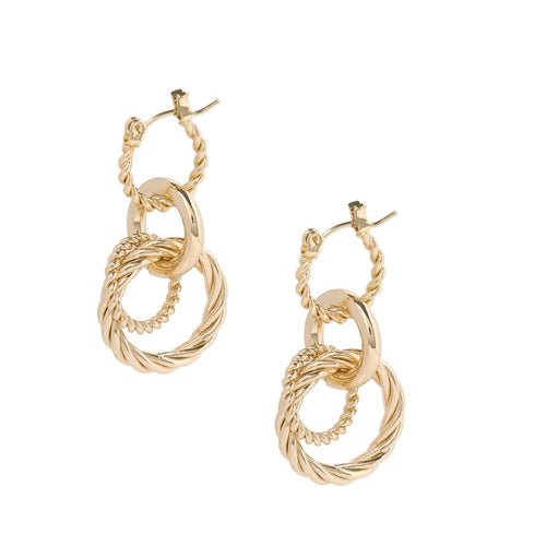 The Jules 2-in-1 Hoop Earrings Gold