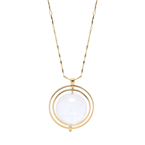 The Orbital Necklace 18K Gold with Light Stone