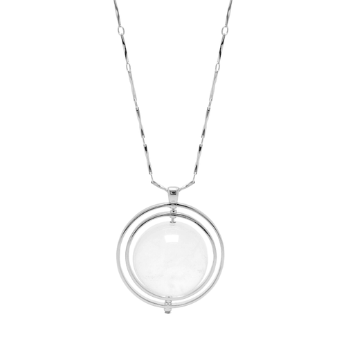 The Orbital Necklace Silver with Light Stone