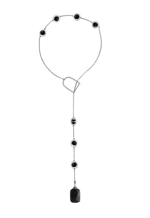 The T Black Onyx Lariat 2-in-1 Silver