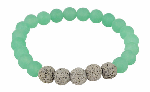 Green Aventurine Silver Linked Tennis Bracelet for Luck & Opportunity