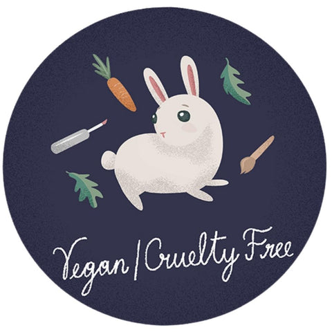 Original bunny artwork icon representing vegan and cruelty free makeup brand certified by PETA