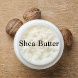 Open jar of Shea Butter nourishing moisturizing ingredient in cosmetics like SAPPHO natural foundation