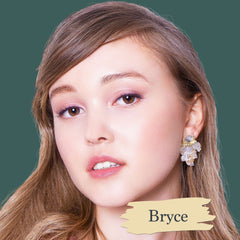 Very fair skin model wearing Bryce foundation shade for Essential natural foundation