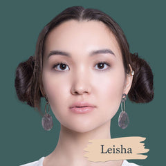 Pale skin Asian model wearing Leisha foundation shade for Essential natural foundation