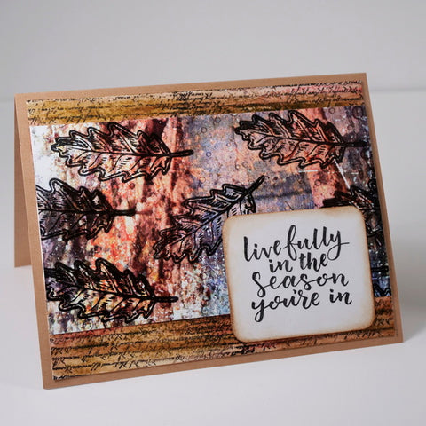 Mixed Media Fall Greeting Card Using Wild Whisper Designs Strength of the Season and Pam Bray Natures Bliss Collections