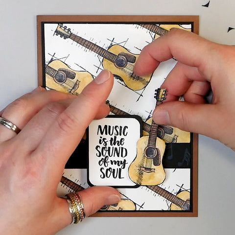 Assembling guitar card
