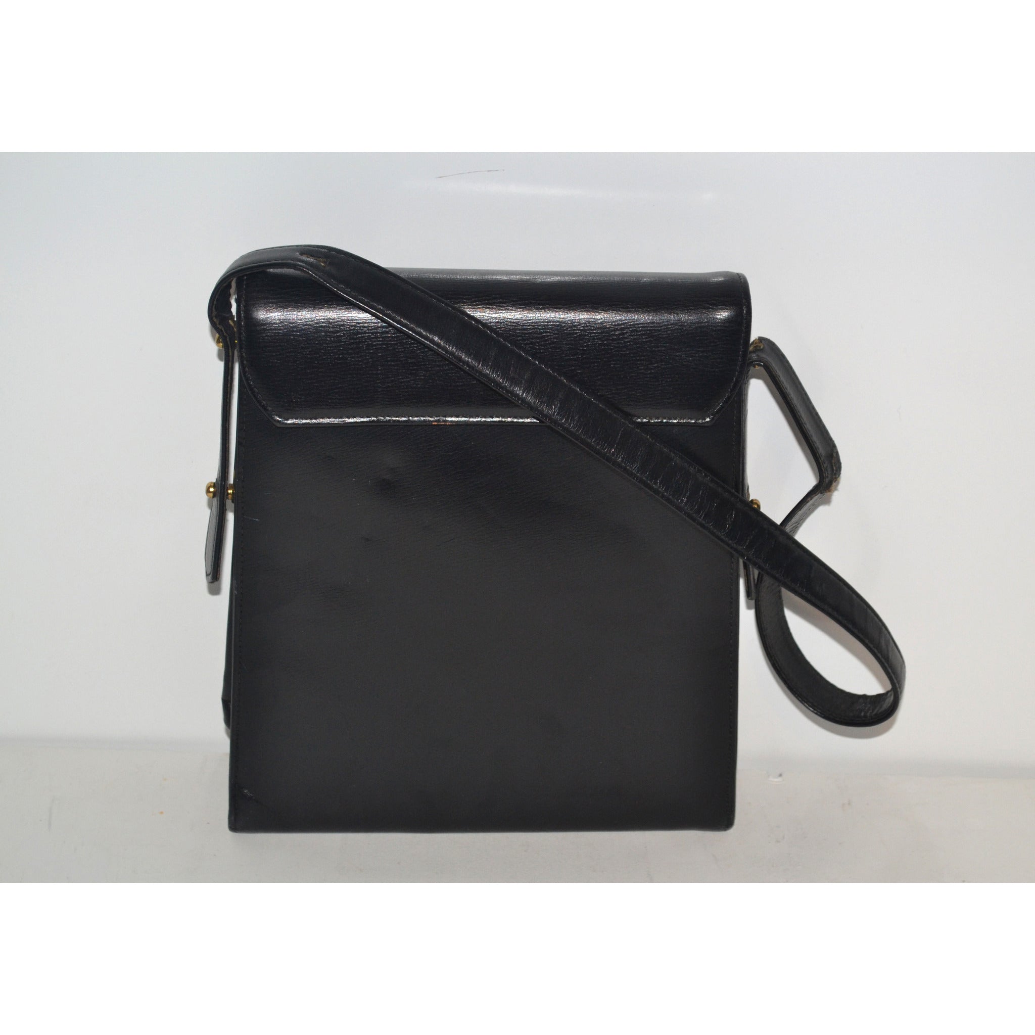 Vintage Rectangle Black Leather Purse By Block | QuirkyFinds