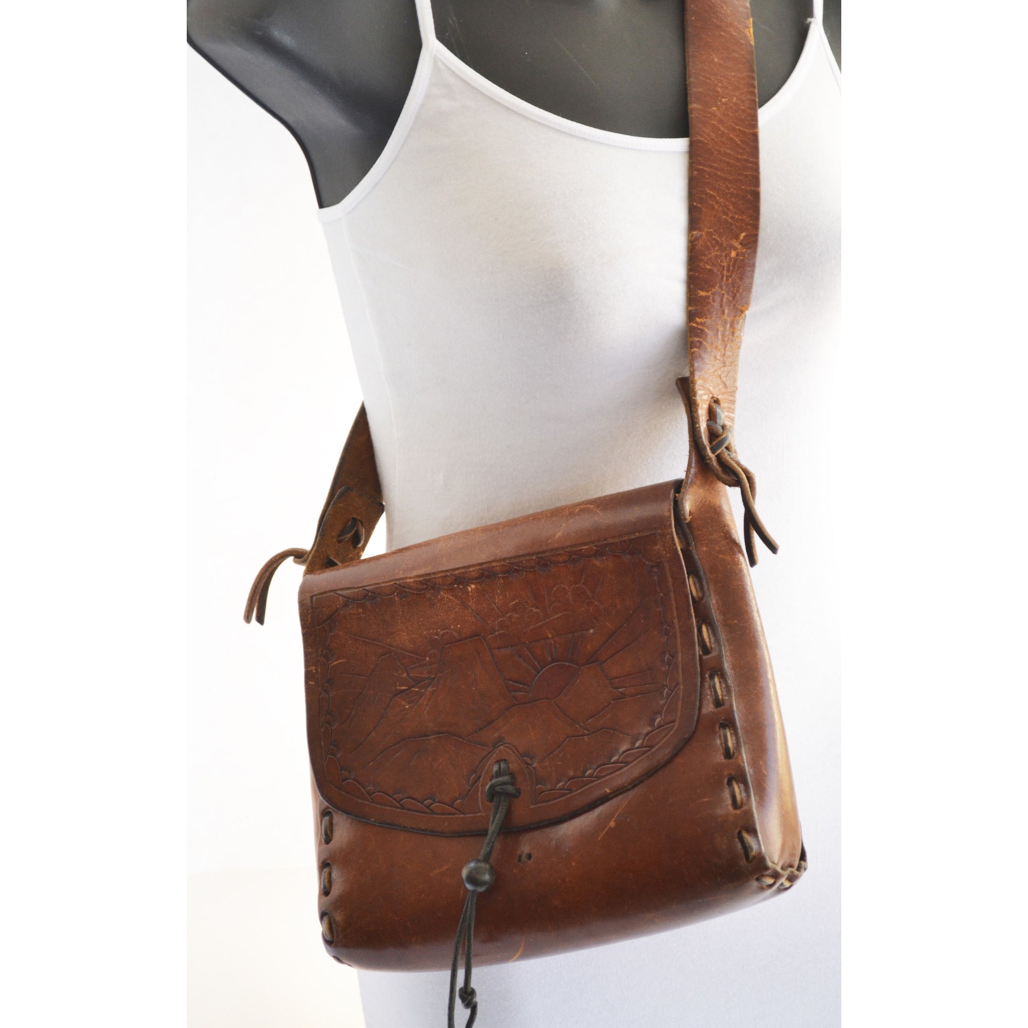 boho leather purse