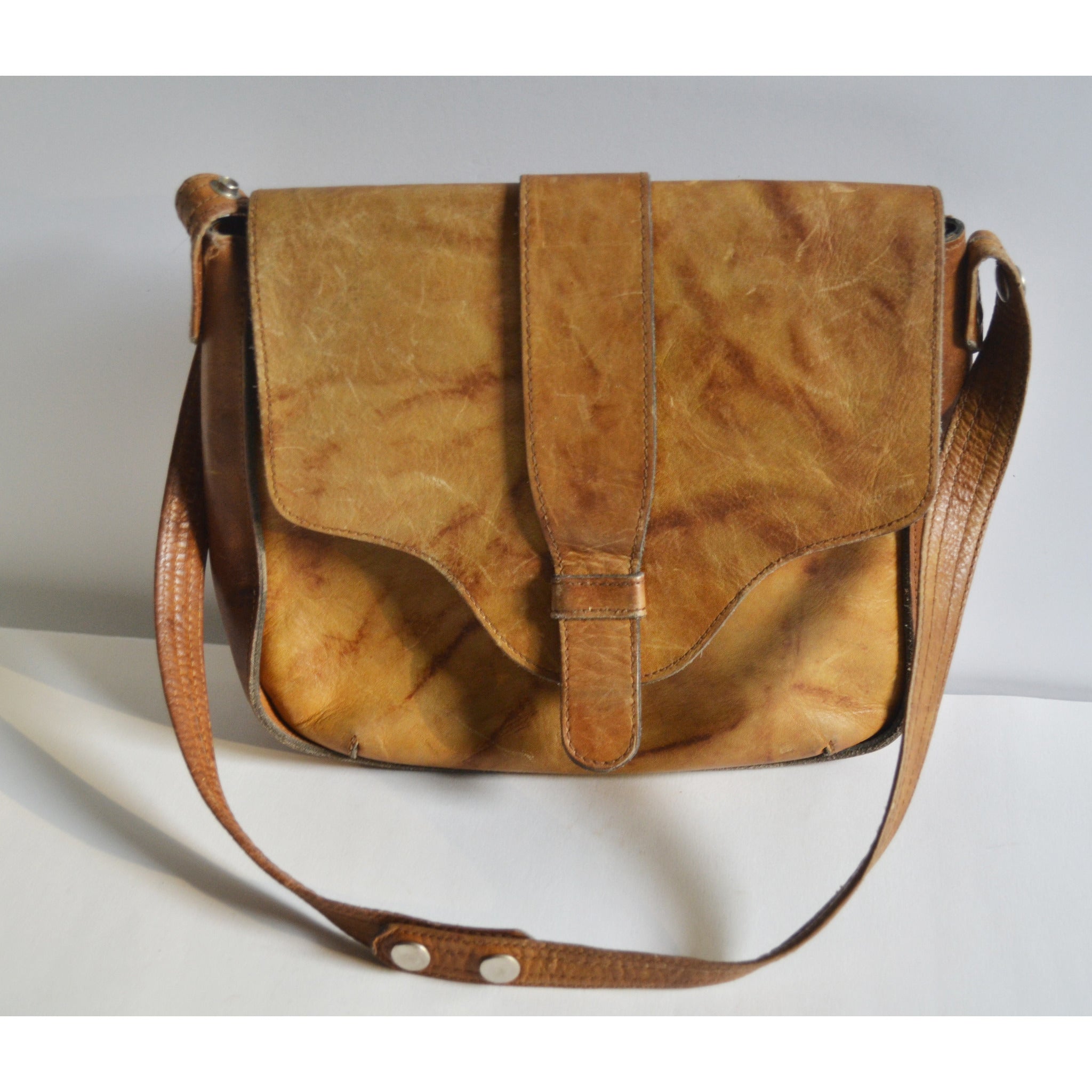 Vintage Brown Leather Hippy Shoulder Purse – Quirky Finds