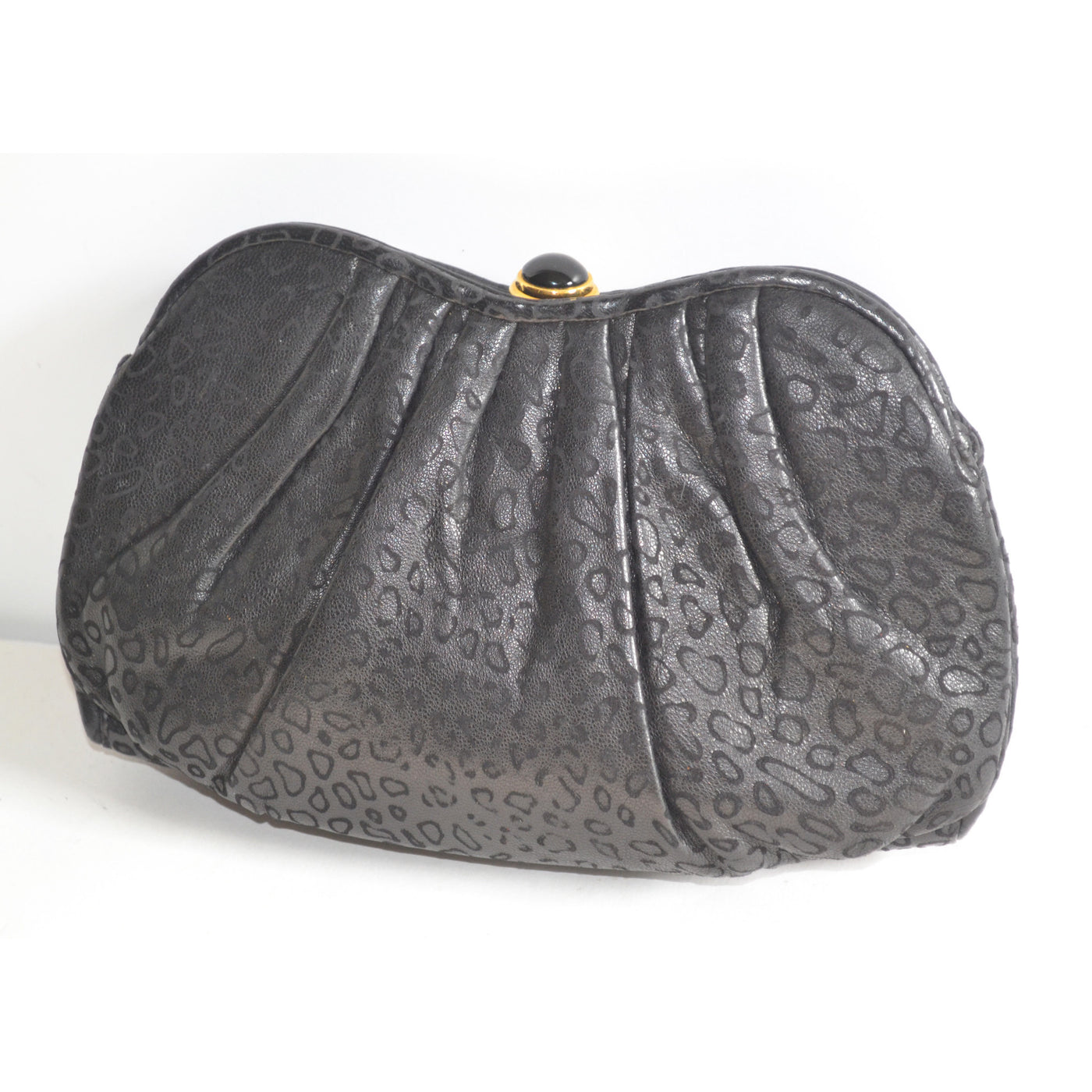 Vintage Embossed Black Leather Clutch Purse By Tiras#N#– Quirky Finds