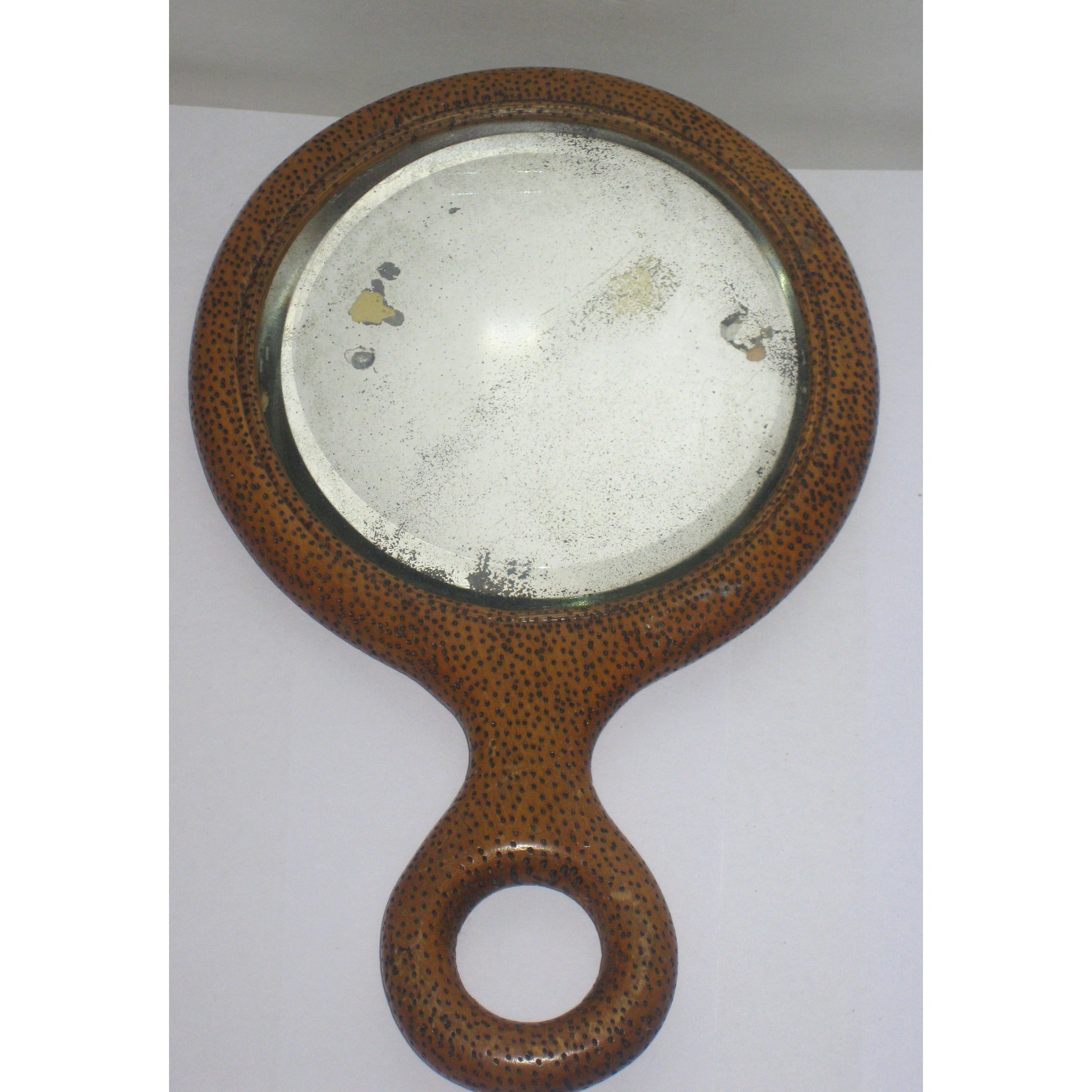 wood hand mirror