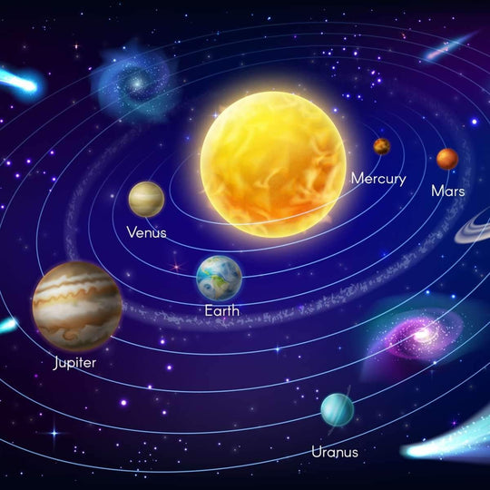 Solar System Cartoon Wall Art | Digital Art