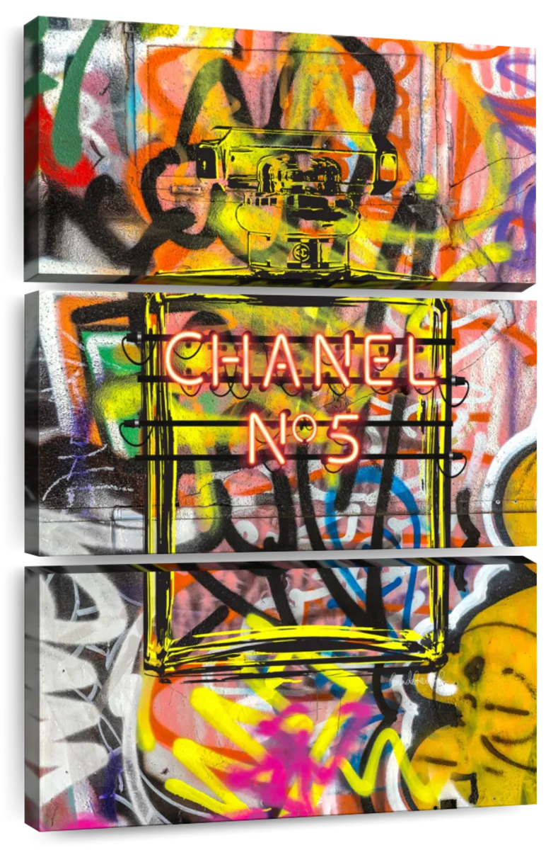 CHANEL NO 5 Graffiti Perfume Canvas Wall Art