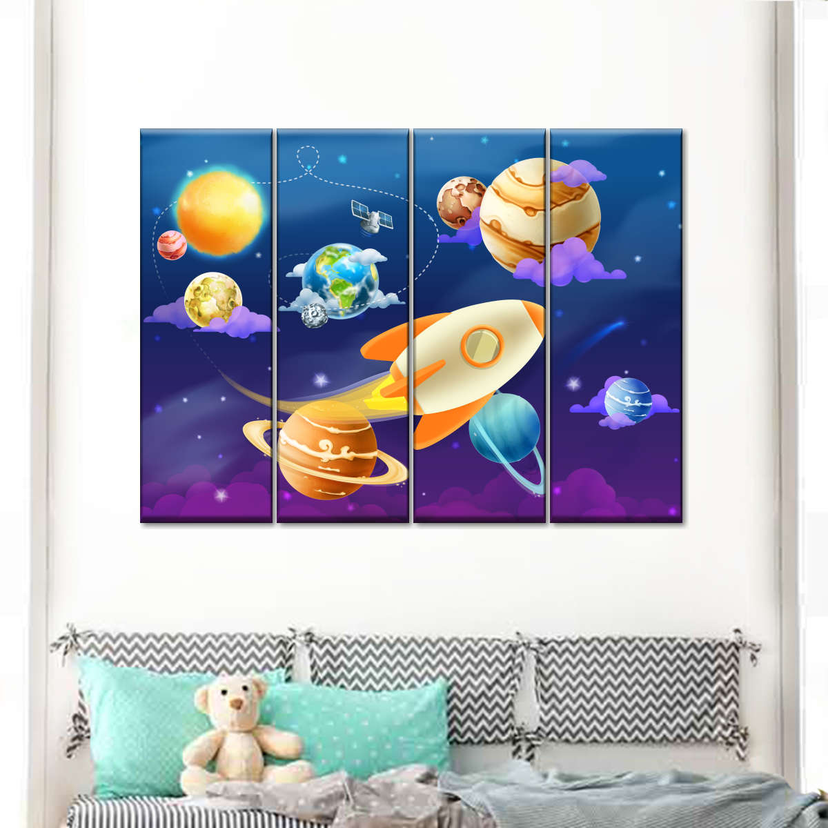 Space Nursery Art Canvas Prints Frames Posters