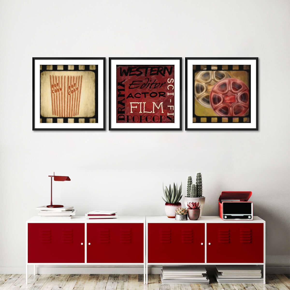 https://cdn.shopify.com/s/files/1/1568/8443/files/4r3-art-jx9_layout-framed-3-square_popcorn-and-film-reel-wall-art-wall-art-mr_hallway_6.jpg?v=1699481043