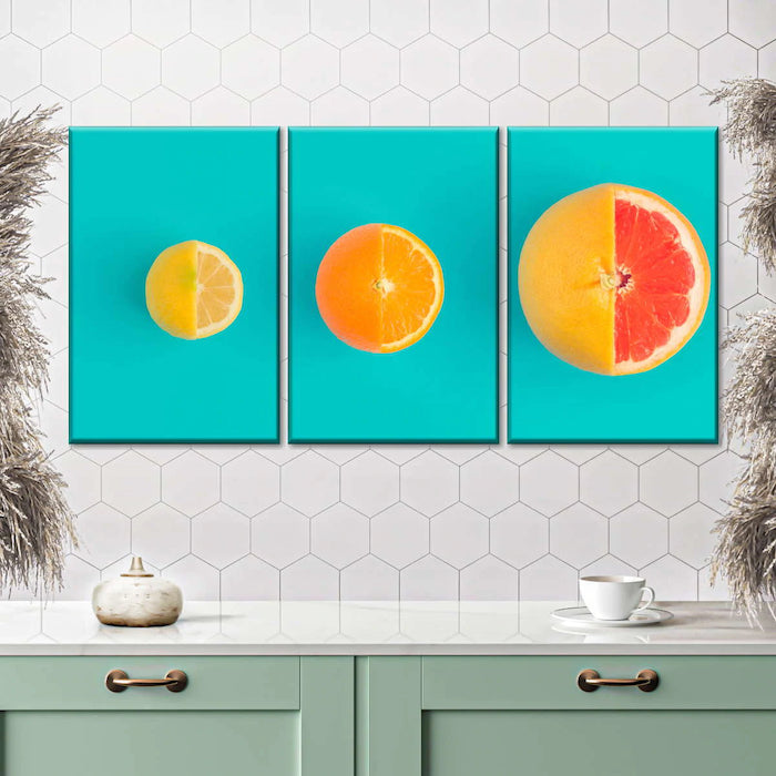 Cooking Utensils Digital Print Kitchen Wall Art Teal Yellow Orange Tan  Slate Simple Home Decor Under 20 