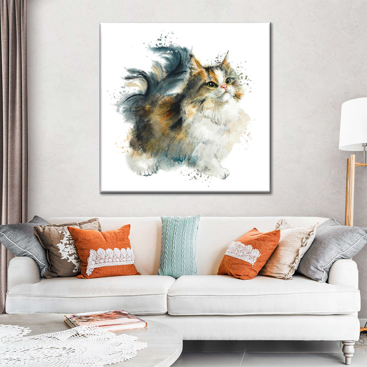 Fluffy Brown Cat Splatter Wall Art: Canvas Prints, Art Prints & Framed ...