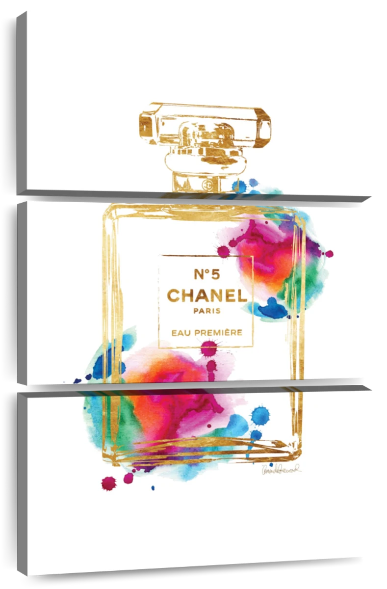 Perfume Bottle - Gold And Rainbow Art: Canvas Prints, Frames & Posters