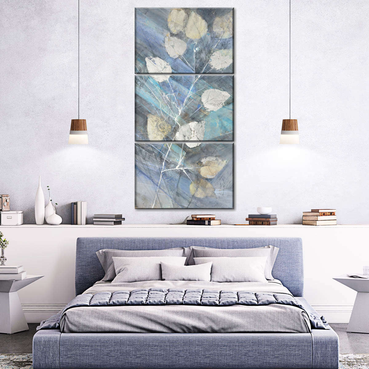 Silver Leaves II Multi Panel Canvas Wall Art