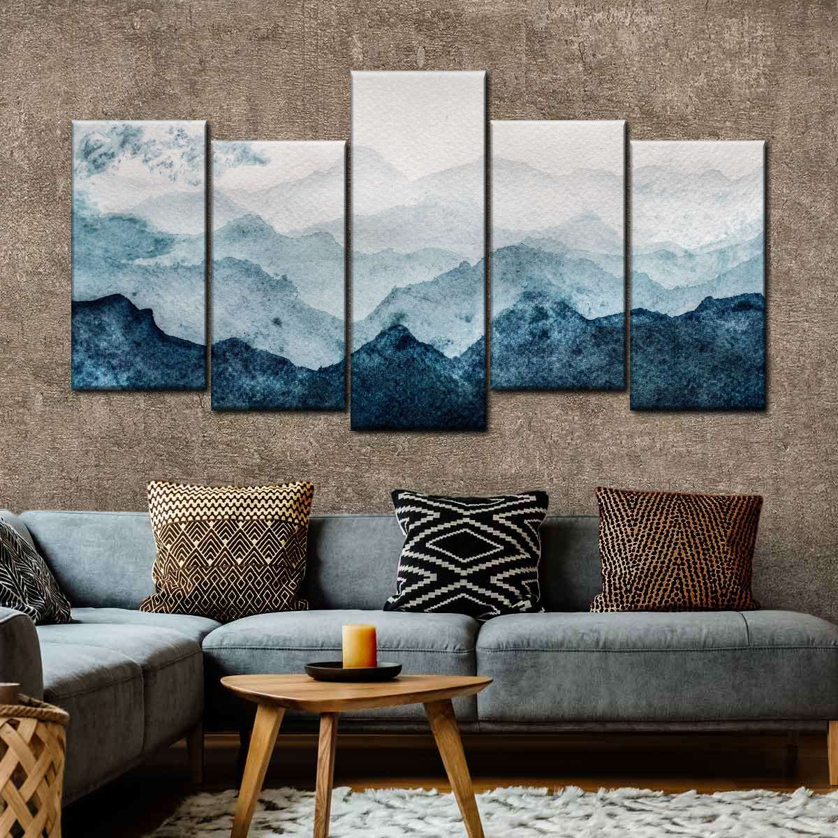 Japanese Mountain Landscape Abstract Wall Art: Canvas Prints, Art ...