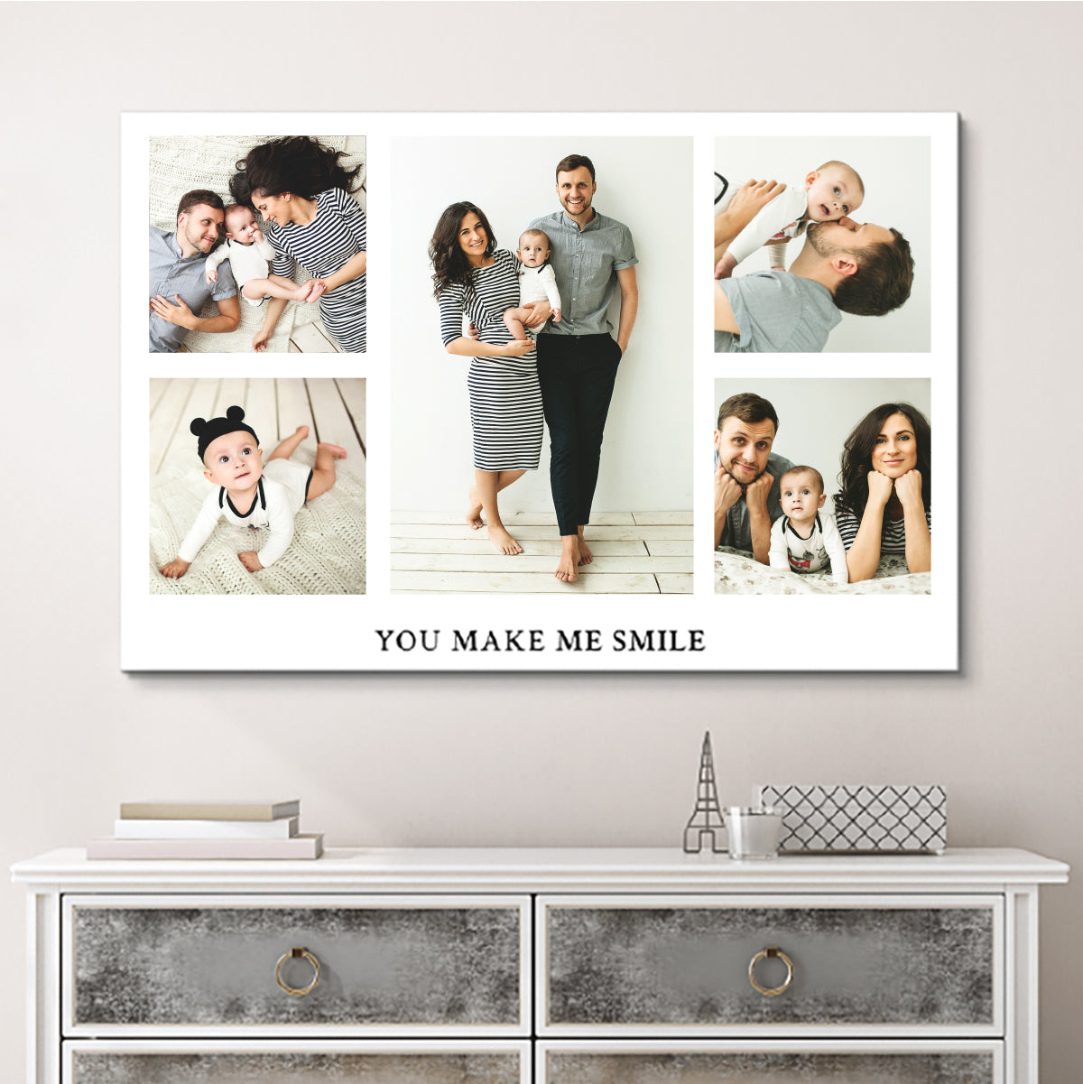 Wall Mount Decor / Family Photo Frame / Wedding Family Tree with Frame /  Collage