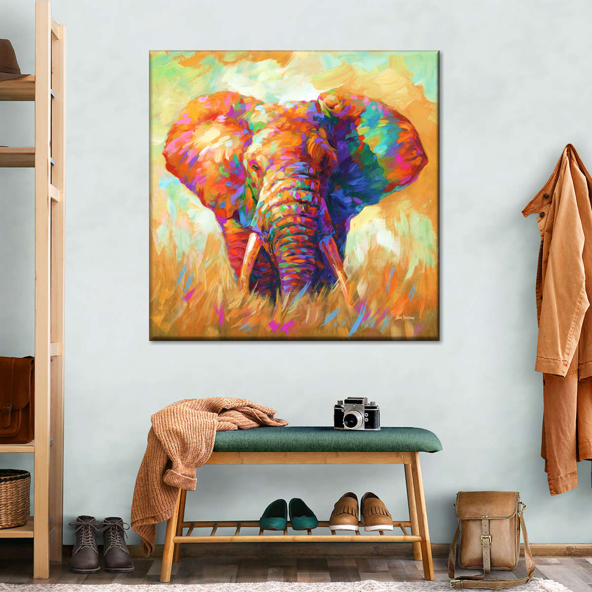 The Colorful Elephant I Wall Art