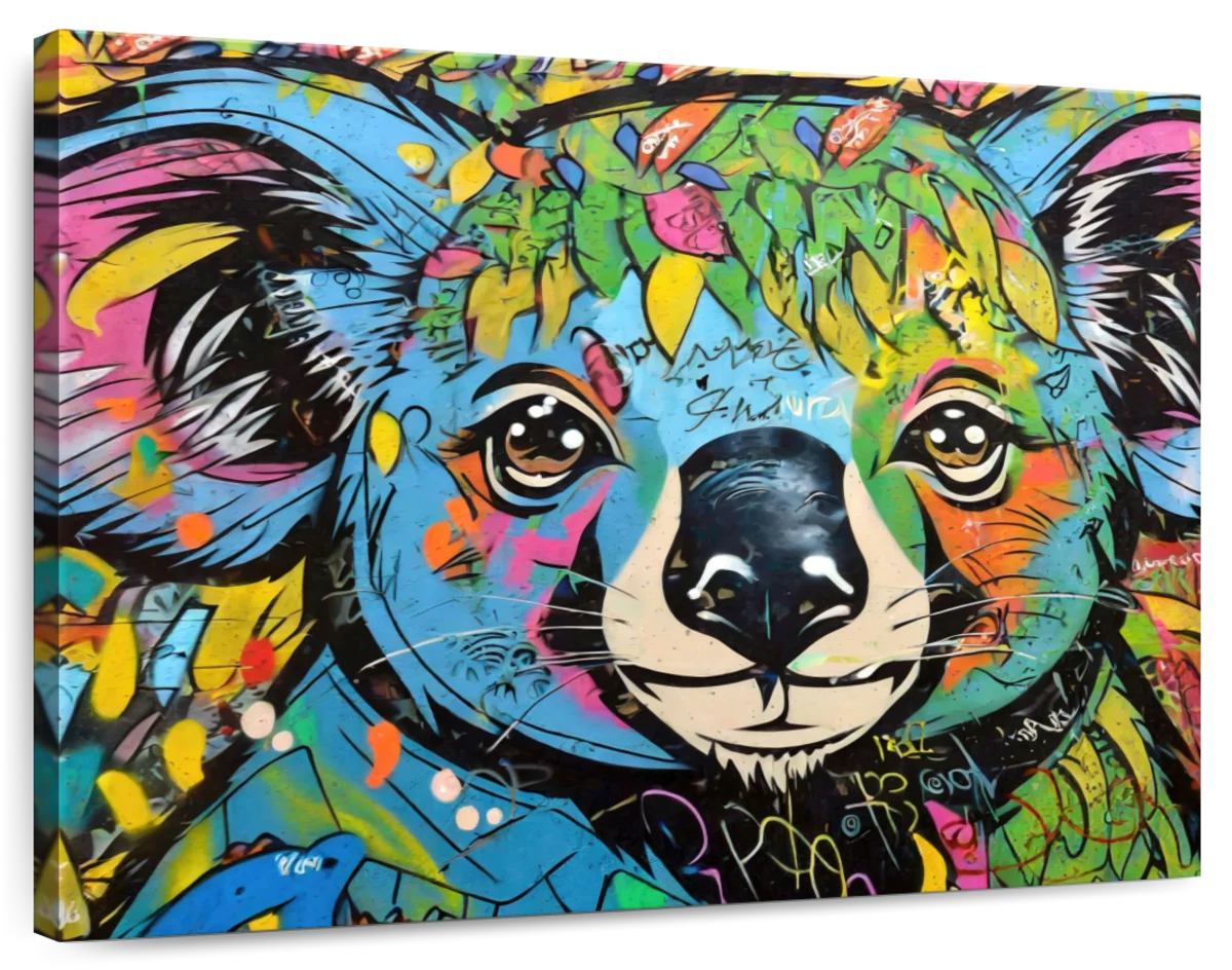 ZALORD Canvas wall art Colorful watercolor graffiti animal Koala