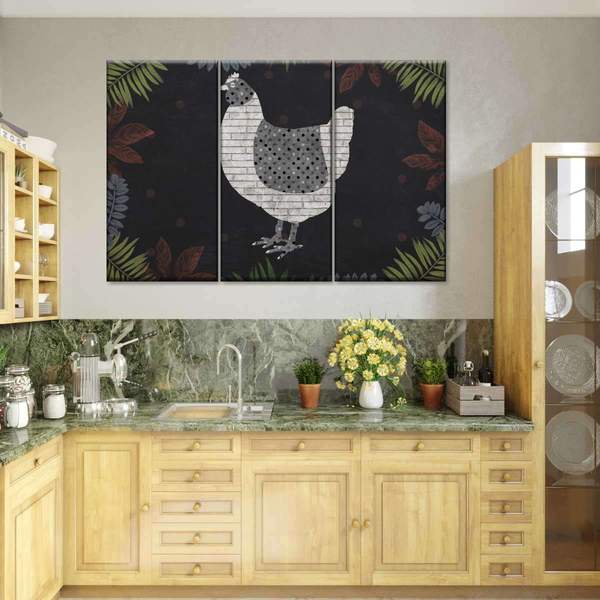 Modern Chicken Farm Multi Panel Canvas Wall Art