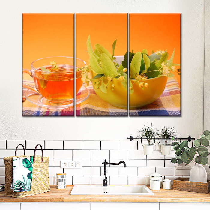 kitchen wall art orange