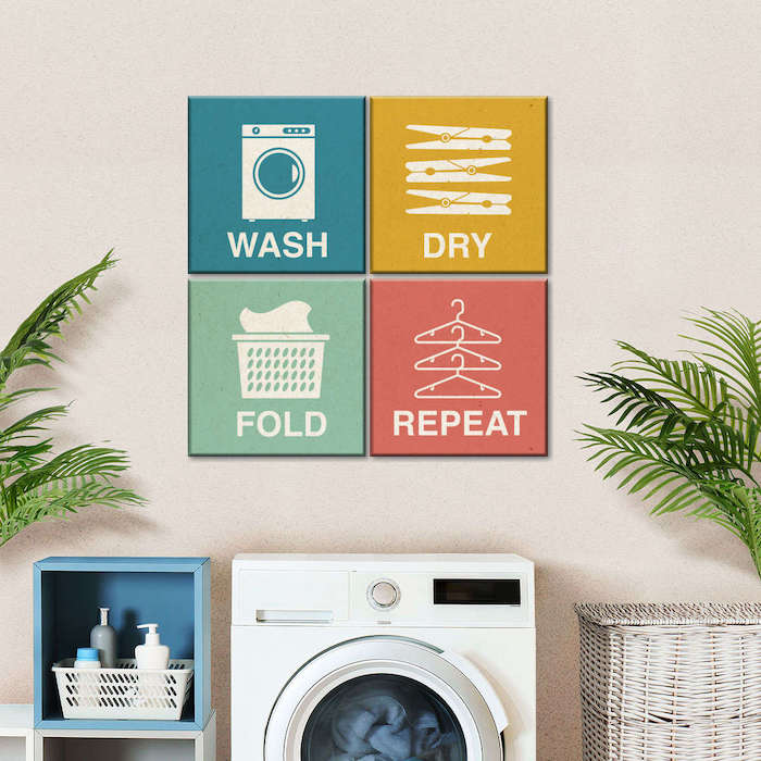 Laundry Steps Canvas Set Wall Art