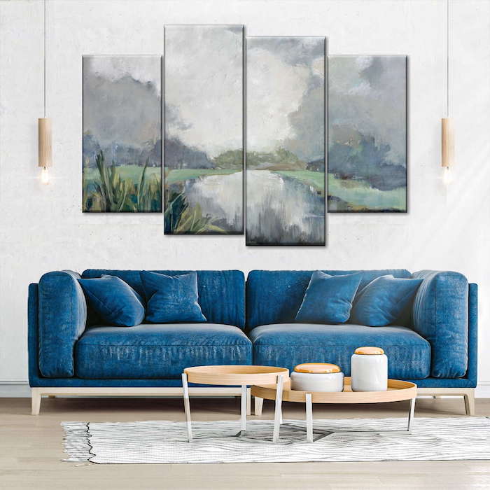 blue wall art