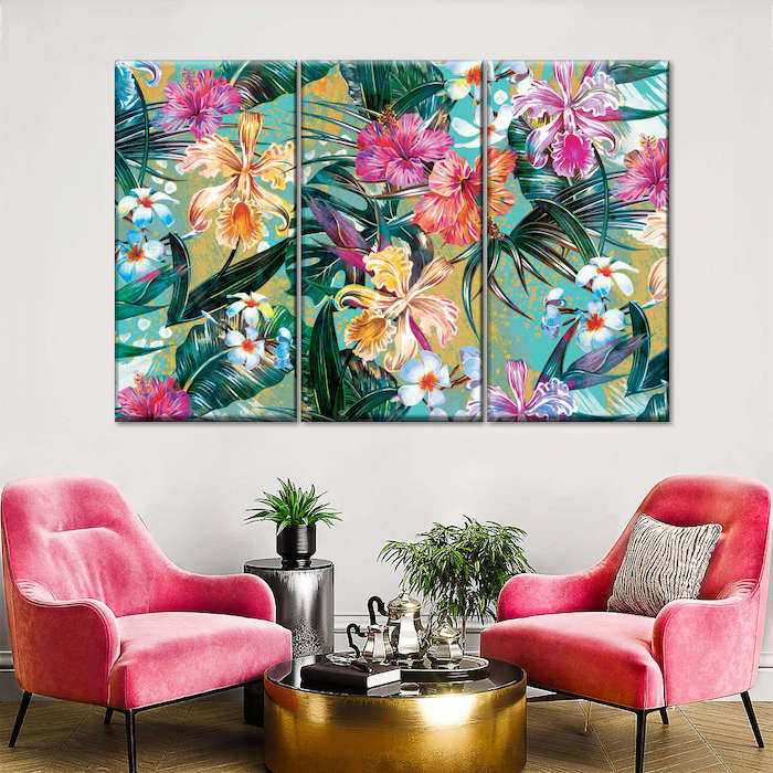 Summer Flora Multi Panel Canvas Wall Art