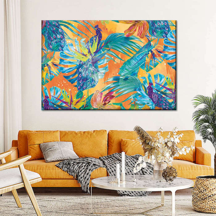 Summer Peacocks Multi Panel Canvas Wall Art