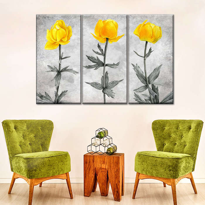 yellow wall art ideas