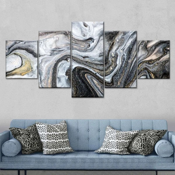 Sparkling Abstract Multi Panel Canvas Wall Art
