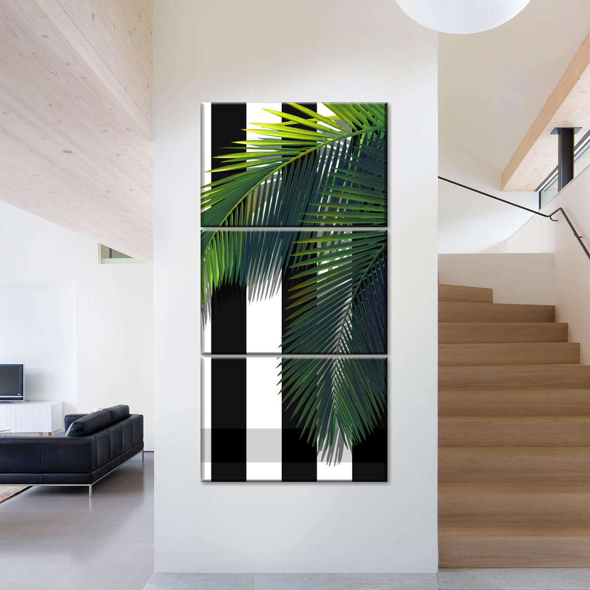Tropical Green Palm Multi Panel Canvas Wall Art