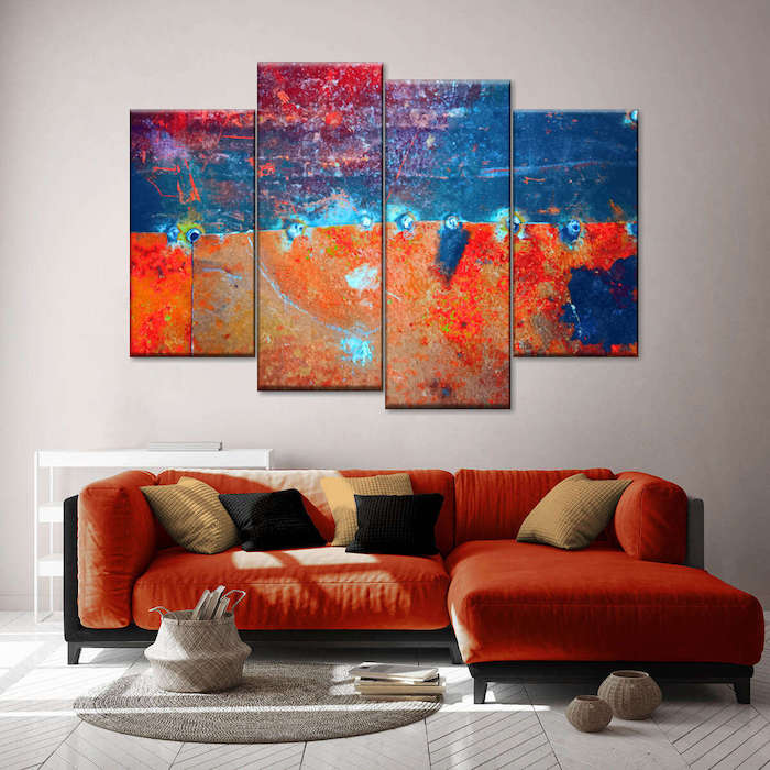 modern orange wall art ideas