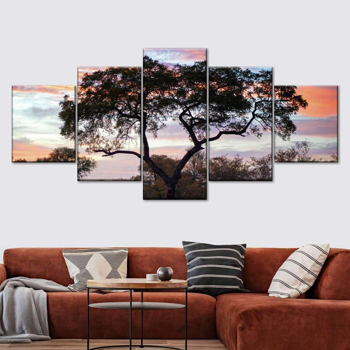 African Sunset Multi Panel Canvas Wall Art Philippe Hugonnard