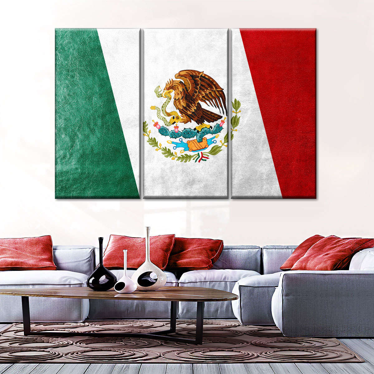 Slidetiles Metal Prints  The Mexican Flag Wall Art