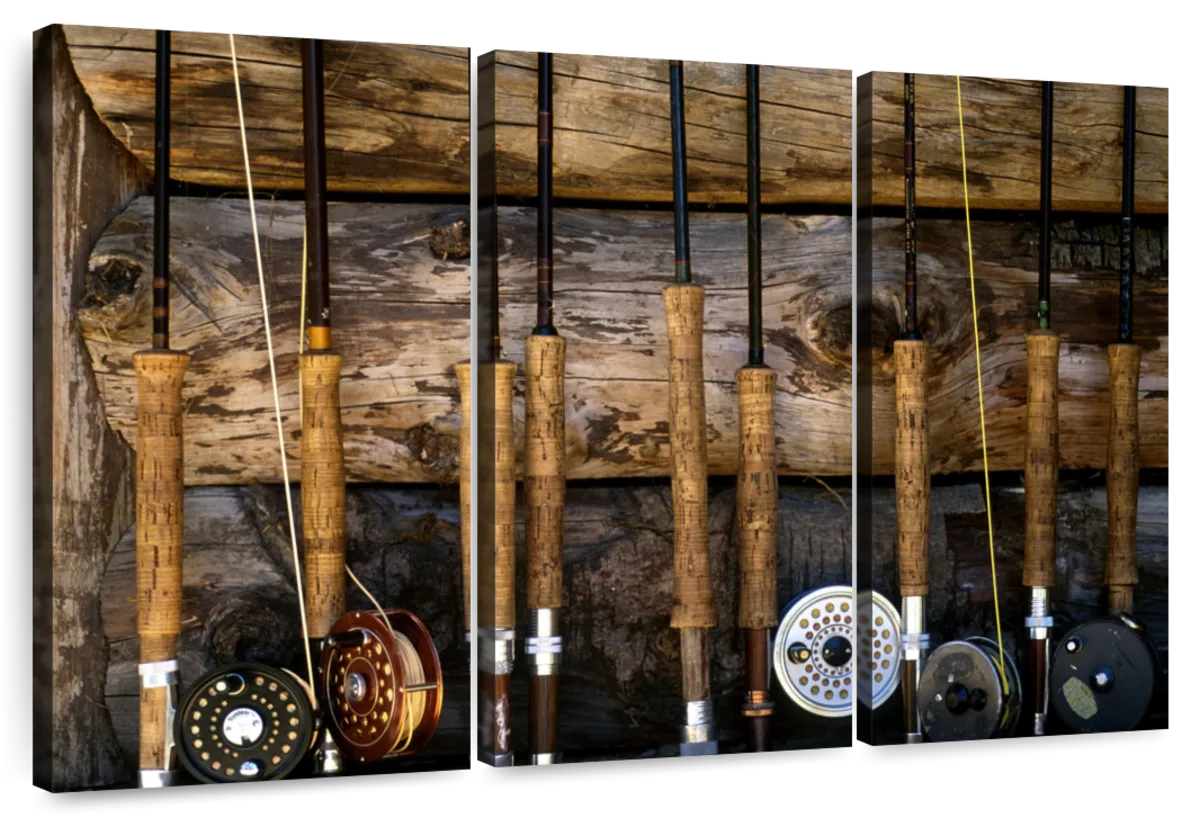  Fishing Tackle Canvas Paintings Wall Decor Living Room 5 Piece Fishing  Rod on the Boat Sunset Time Wall Decor Living Room Fishing Pictures  Contemporary Home Decor Framed Ready to Hang (60Wx40H) 