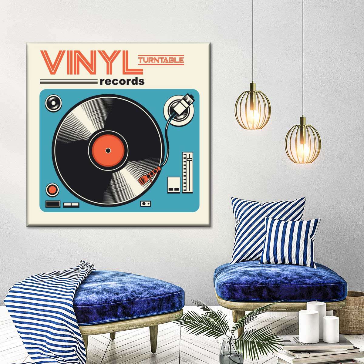 Vinyl Living Room Decor, Record Wall Picture, Vinyl Record Poster