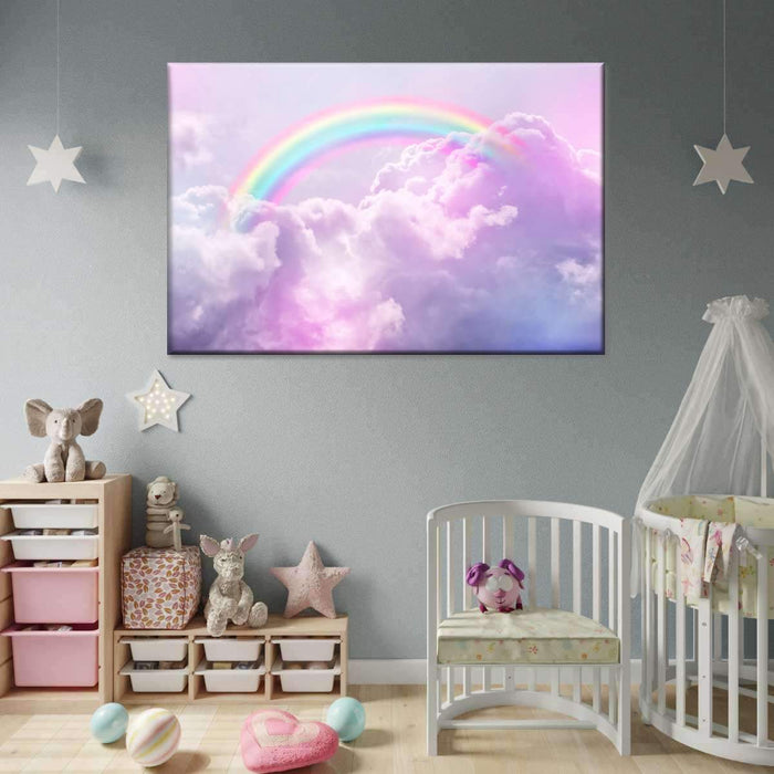 Cotton Candy Rainbow Multi Panel Canvas Wall Art