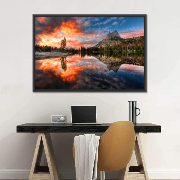 Sunset At Yosemite Park Multi Panel Canvas Wall Art