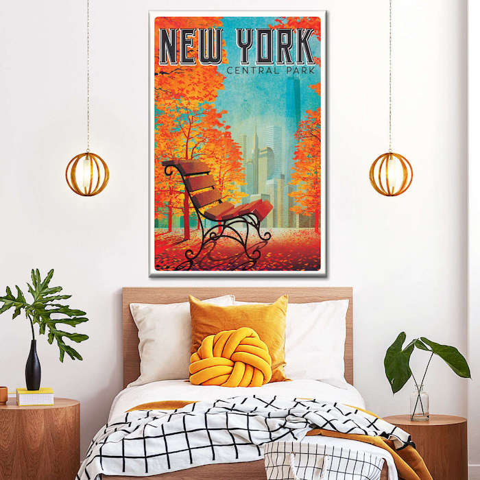 orange bedroom art ideas