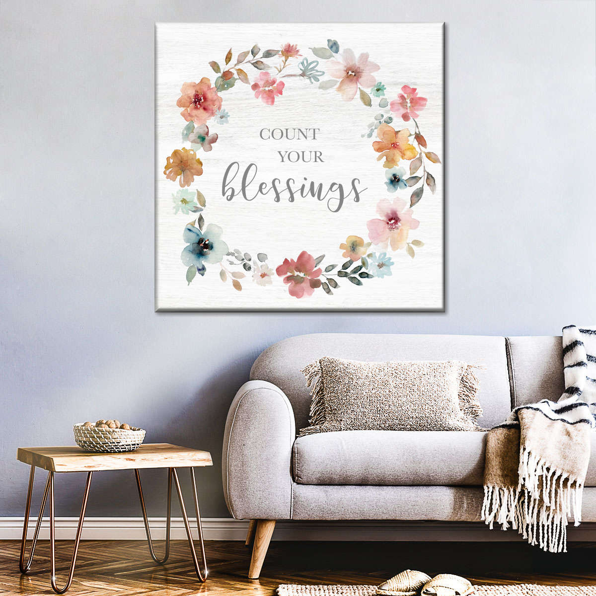 Count Your Blessings Framed Canvas Banner 