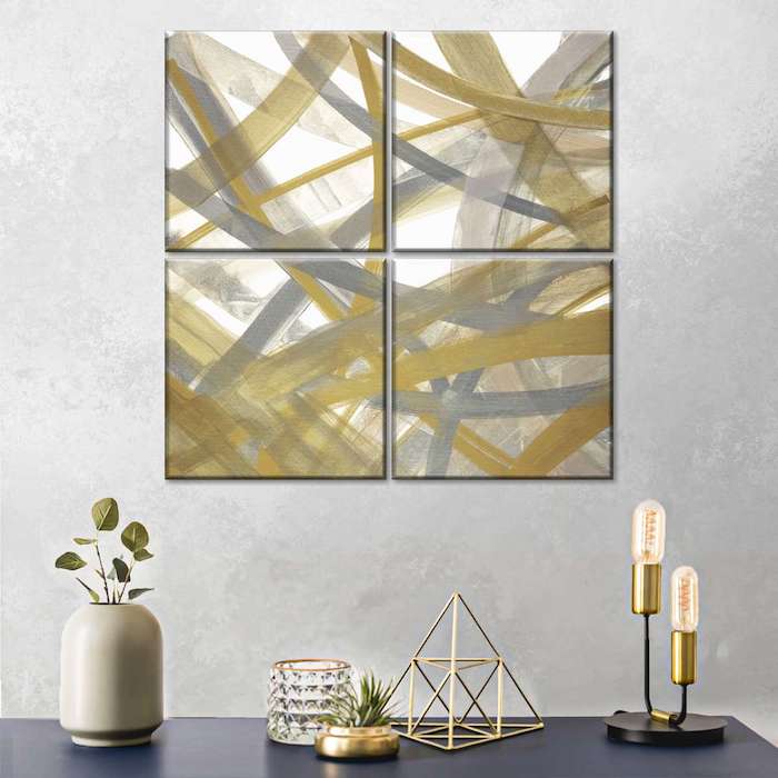 silver and gold wall decor
