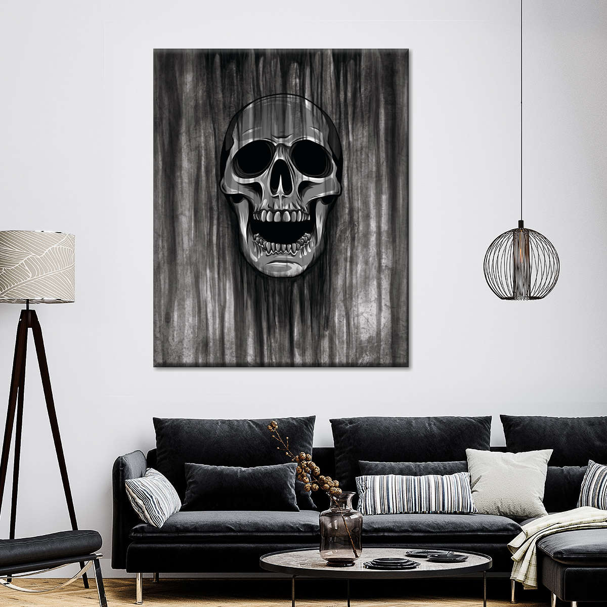 Black Skull Drip Paint Art: Canvas Prints, Frames & Posters